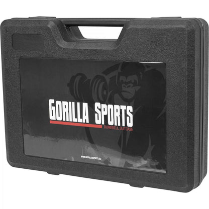 Gorilla Sports Dumbellset 20 kg Gietijzer incl. Koffer