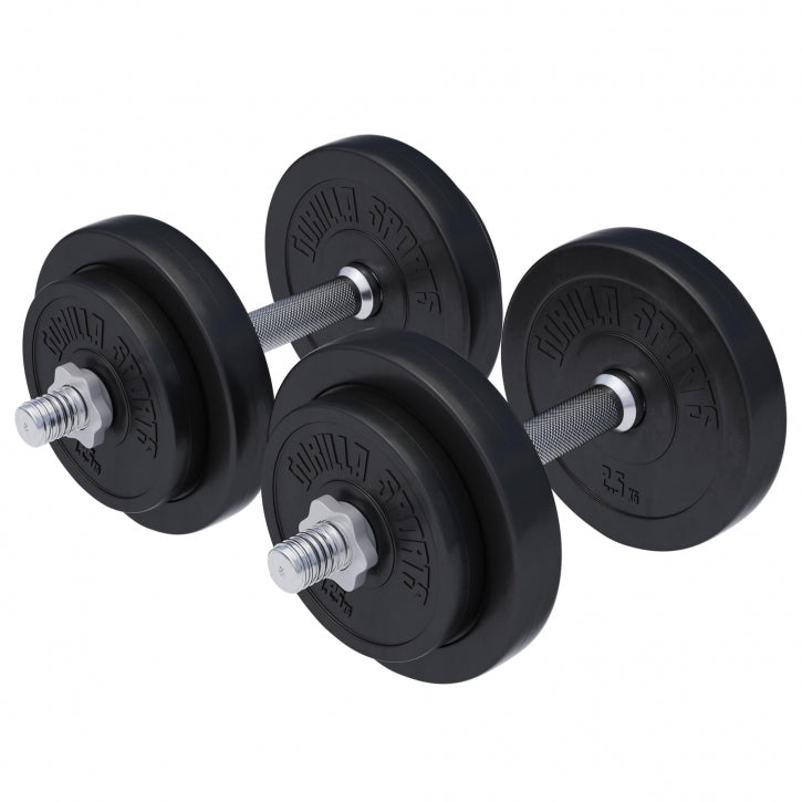 Gorilla Sports Dumbellset 20 kg Kunststof