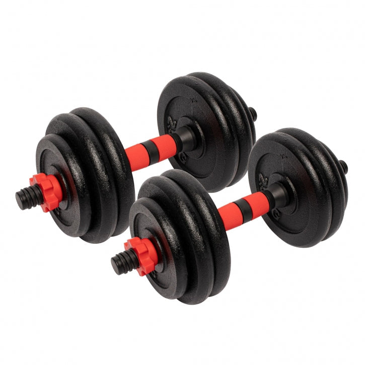 Gorilla Sports Dumbellset 25 kg gietijzer - 25 mm