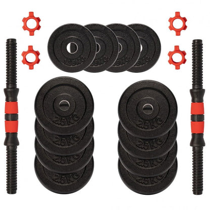 Gorilla Sports Dumbellset 25 kg gietijzer - 25 mm