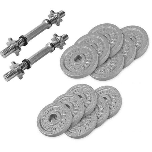 Gorilla Sports Dumbellset 27.5 kg Gietijzer (schroefsluiting)