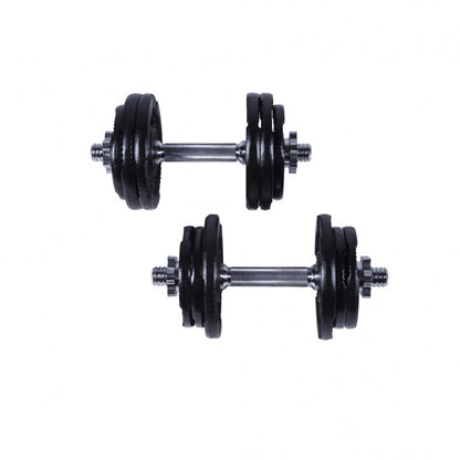 Gorilla Sports Dumbellset 27.5 kg Gripper Gietijzer Zwart