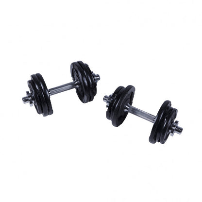 Gorilla Sports Dumbellset 27.5 kg Gripper Gietijzer Zwart