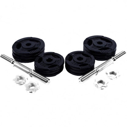Gorilla Sports Dumbellset 27.5 kg Gripper Gietijzer Zwart