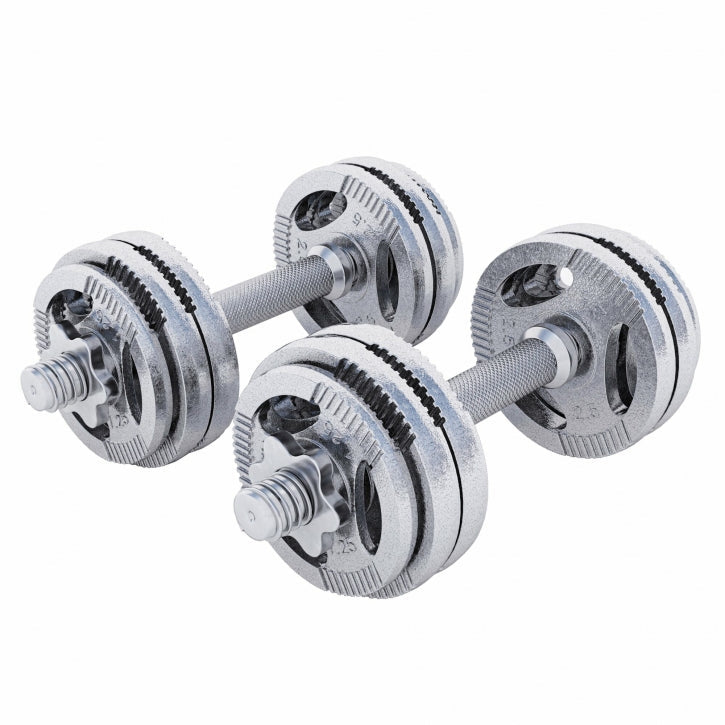 Gorilla Sports Dumbellset 30 kg Gripper Gietijzer