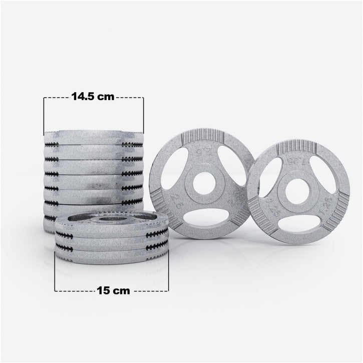 Gorilla Sports Dumbellset 30 kg Gripper Gietijzer