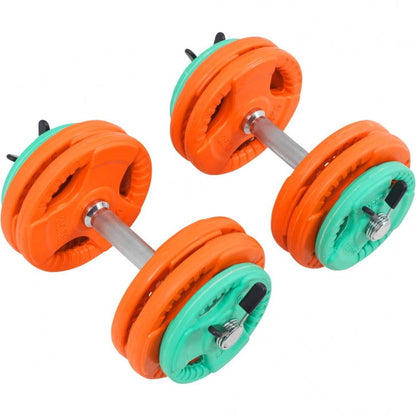 Gorilla Sports Dumbellset 30 kg Gripper Gietijzer Rubber Coating - Veersluiting