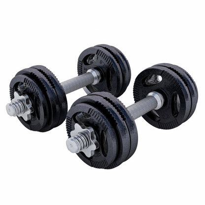 Gorilla Sports Dumbellset 30 kg Gripper Gietijzer Zwart