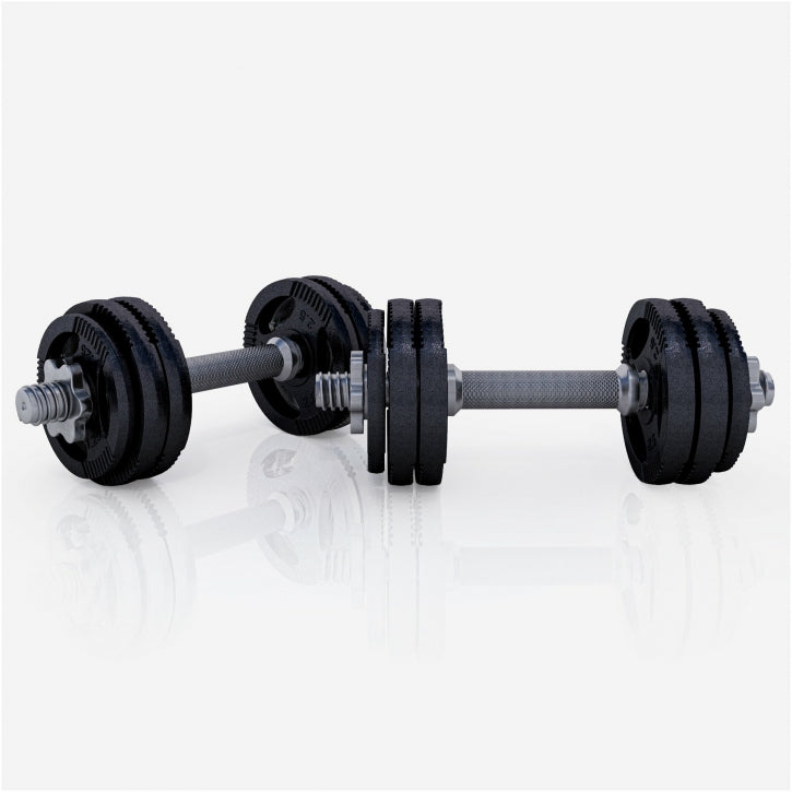 Gorilla Sports Dumbellset 30 kg Gripper Gietijzer Zwart