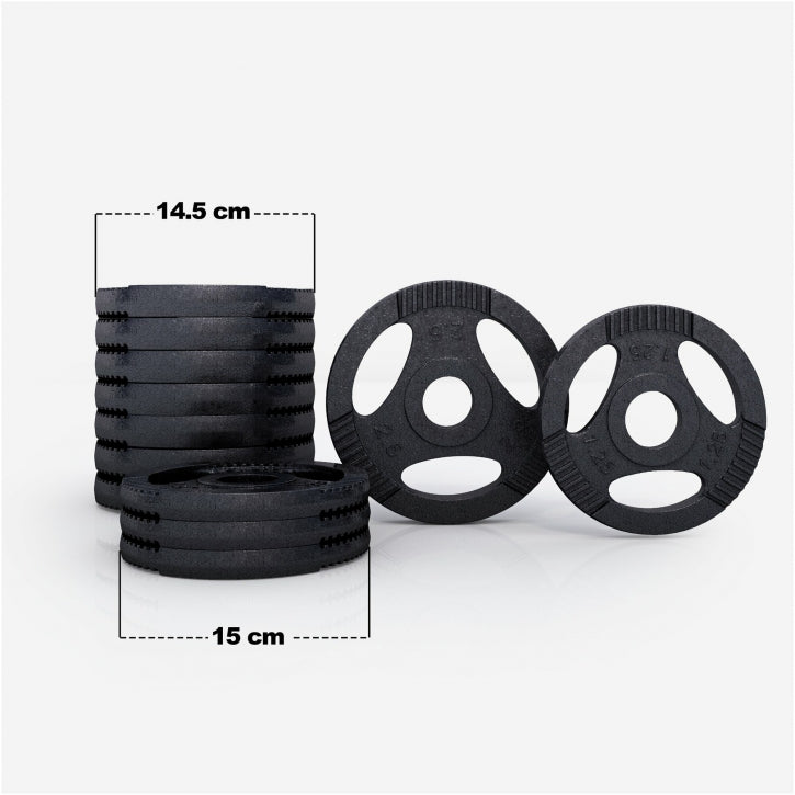 Gorilla Sports Dumbellset 30 kg Gripper Gietijzer Zwart