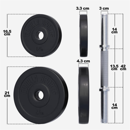 Gorilla Sports Dumbellset 30 kg Kunststof