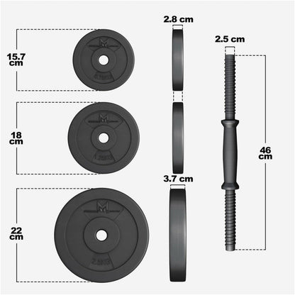 Gorilla Sports Dumbellset 30 kg Kunststof (25 mm)