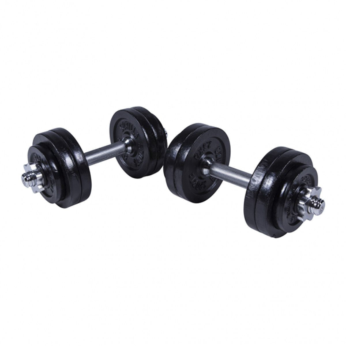 Gorilla Sports Dumbellset 30 kg gietijzer zwart