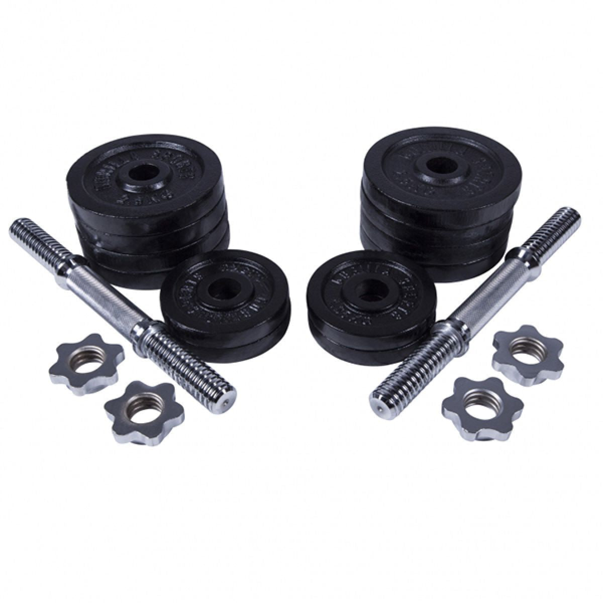 Gorilla Sports Dumbellset 30 kg gietijzer zwart