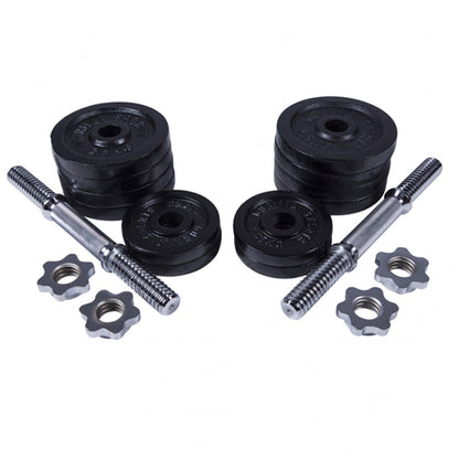 Gorilla Sports Dumbellset 30 kg gietijzer zwart