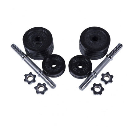 Gorilla Sports Dumbellset 30 kg gietijzer zwart