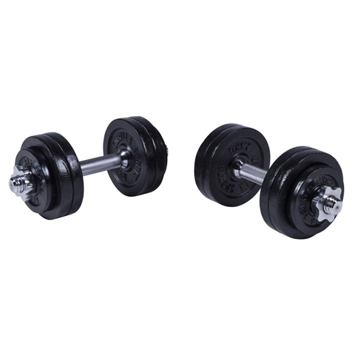 Gorilla Sports Dumbellset 30 kg gietijzer zwart