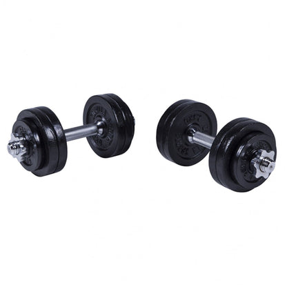 Gorilla Sports Dumbellset 30 kg gietijzer zwart