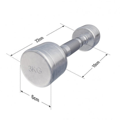 Gorilla Sports Dumbellset 6 kg (2 x 3 kg) Chroom