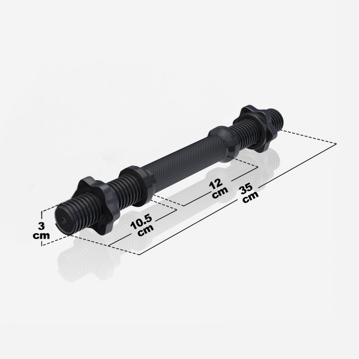 Gorilla Sports Dumbellstang 35 cm zwart - Schroefsluiting