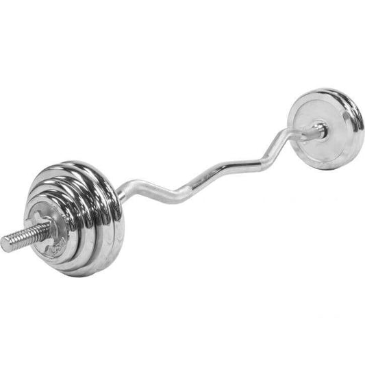Gorilla Sports EZ-Curlset 35 kg Chroom - 30 mm