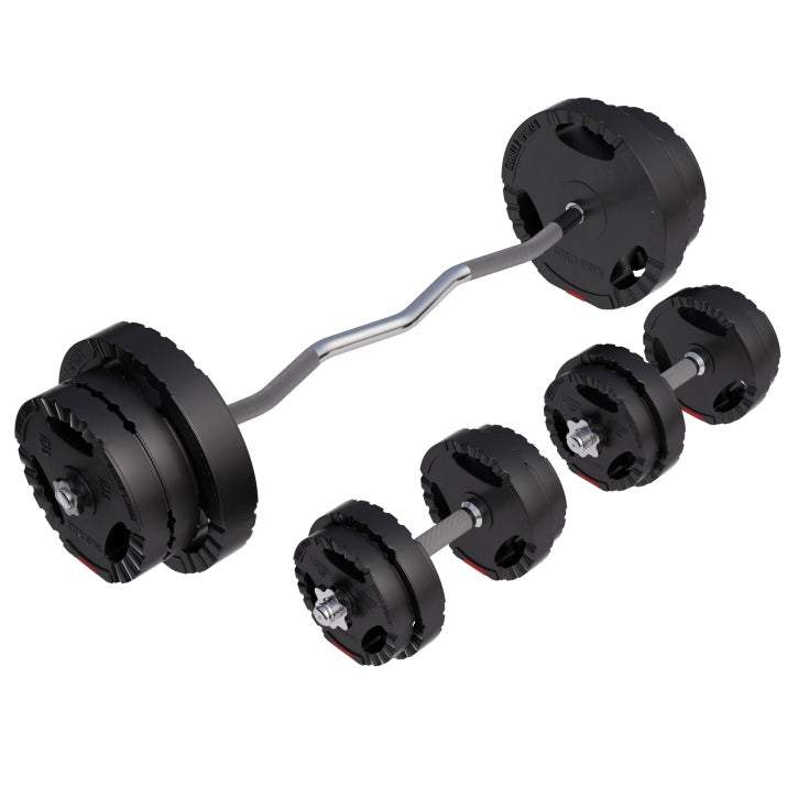 Gorilla Sports EZ-curl halterset 70 kg Gripper Kunststof