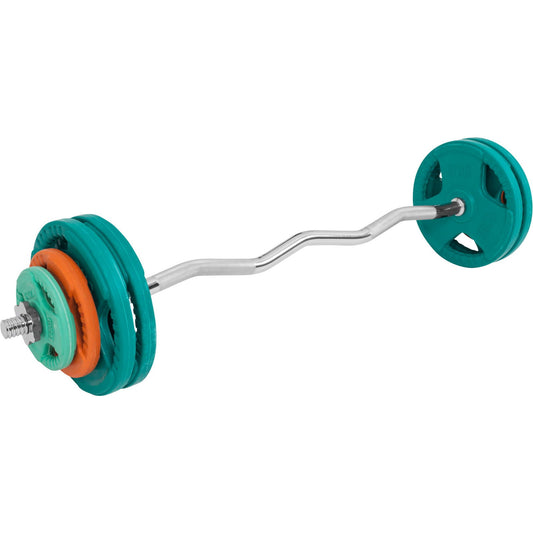 Gorilla Sports EZ-curlset 35 kg Gripper Gietijzer Rubber Coating  - Schroefsluiting 30 mm