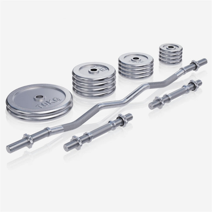 Gorilla Sports EZ-curlset 70 kg Chroom - 30 mm