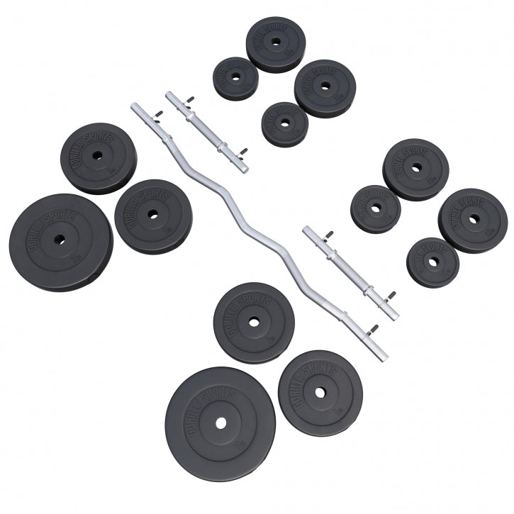 Gorilla Sports EZ-curlset 70 kg Kunststof - Veersluiting 30 mm