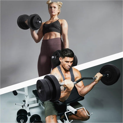 Gorilla Sports EZ-curlset 70 kg Kunststof - Veersluiting 30 mm
