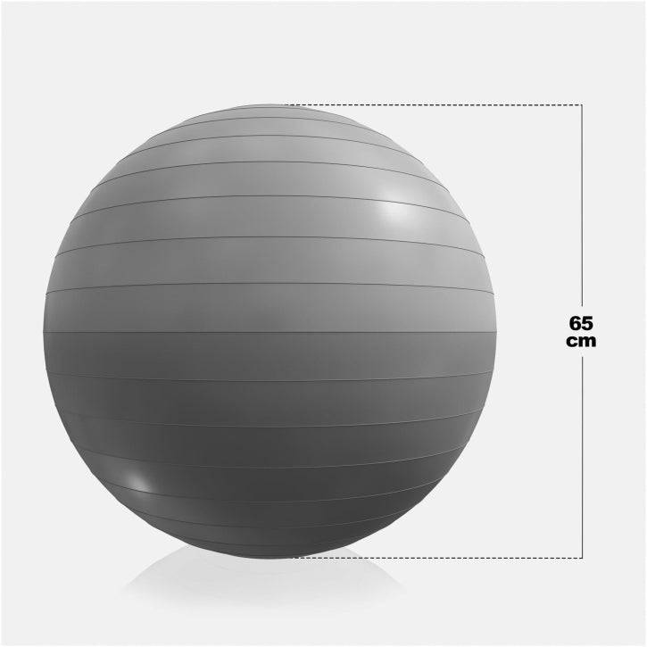 Gorilla Sports Fitnessbal Grijs 65 cm incl. pomp