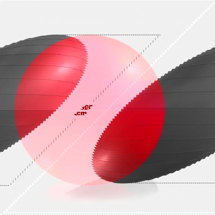 Gorilla Sports Fitnessbal Rood 65 cm incl. pomp