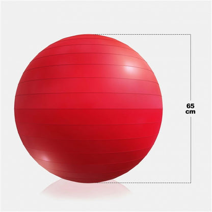 Gorilla Sports Fitnessbal Rood 65 cm incl. pomp