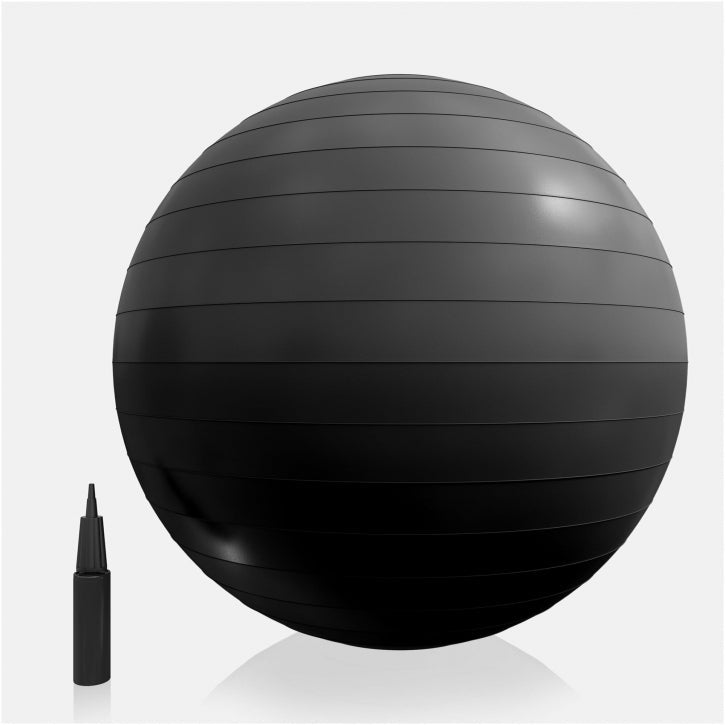 Gorilla Sports Fitnessbal Zwart 55 cm incl. pomp