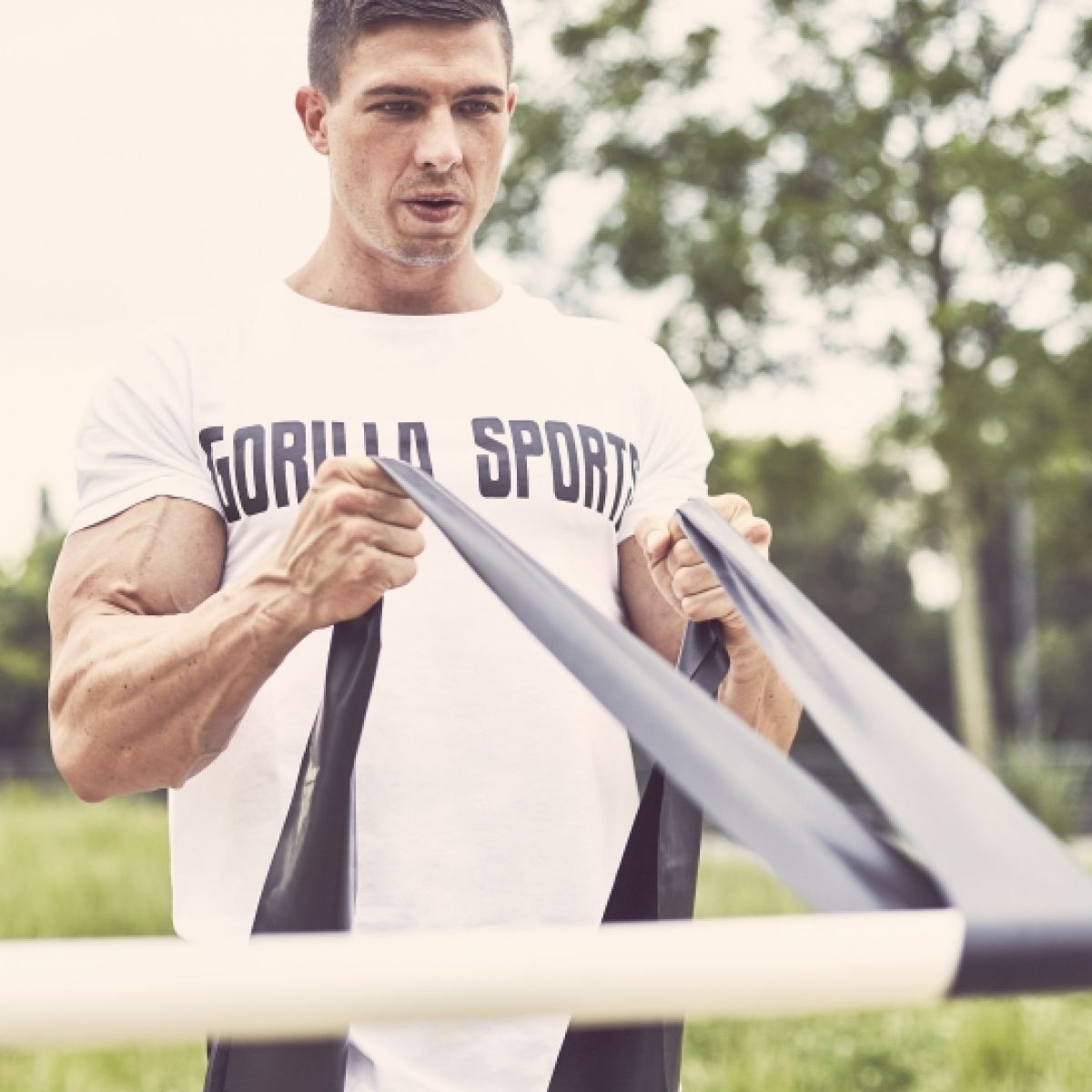 Gorilla Sports Fitnessbanden Latex 200 cm | Zwart