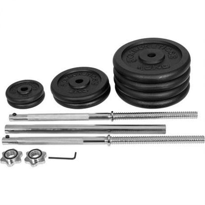 Gorilla Sports Gyronetics Lange Halterset 60kg Gietijzer (25 mm)