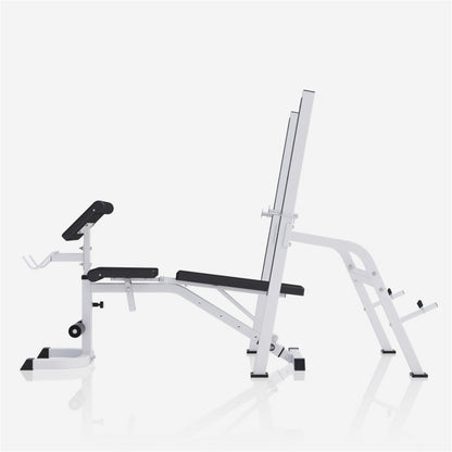 Gorilla Sports Halterbank met Squat Rack Wit