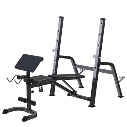 Gorilla Sports Halterbank met Squat Rack Zwart