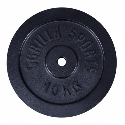 Gorilla Sports Halterschijf 10 kg Gietijzer Zwart - 31 mm