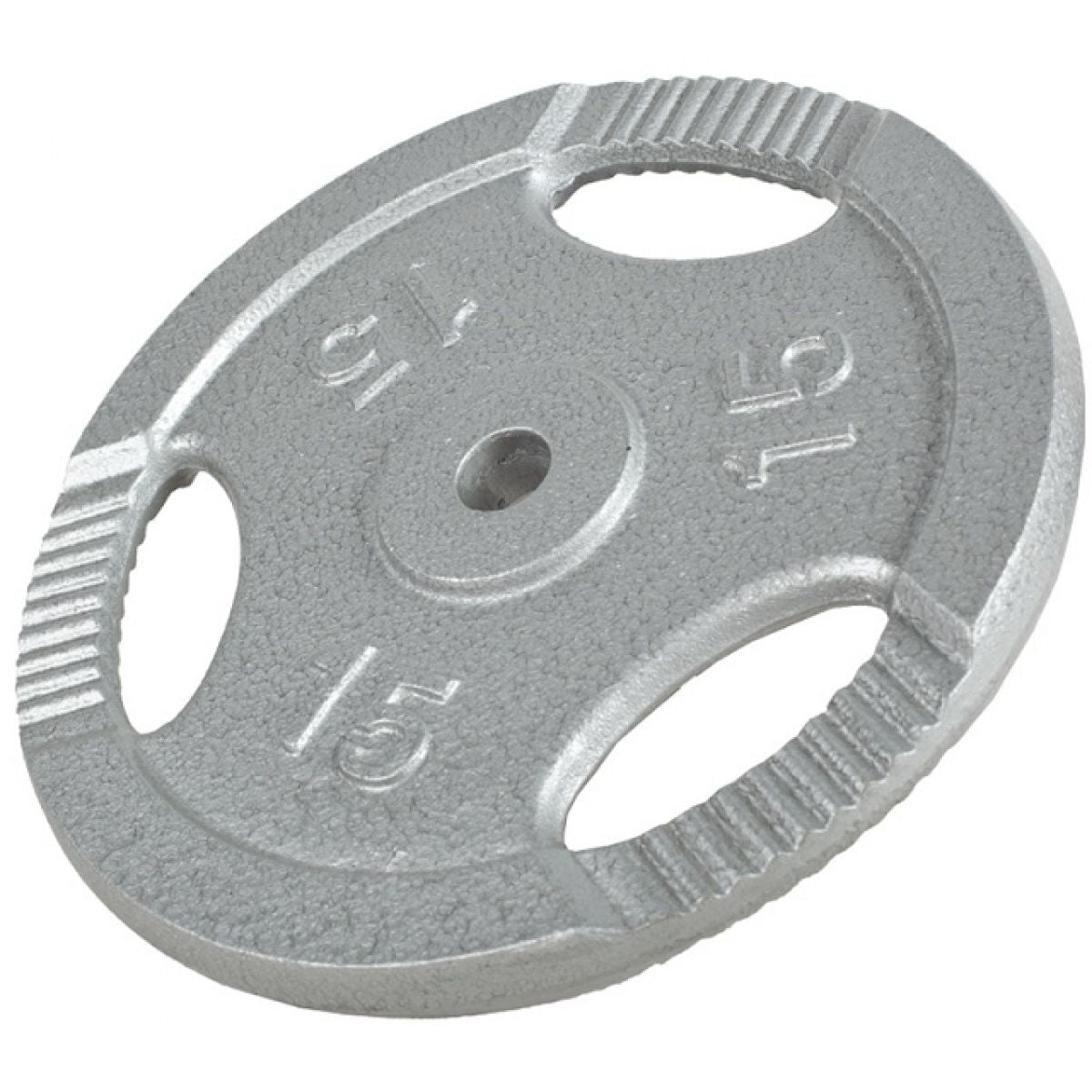 Gorilla Sports Halterschijf 15 kg Gripper Gietijzer Zilver - 30/31 mm