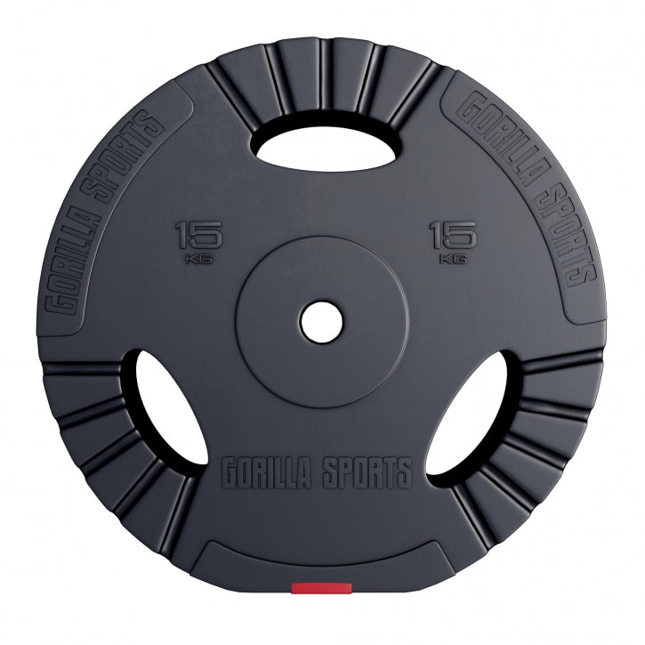 Gorilla Sports Halterschijf 15 kg Gripper Kunststof - 30/31 mm