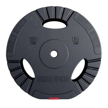 Gorilla Sports Halterschijf 15 kg Gripper Kunststof - 30/31 mm