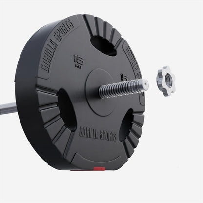 Gorilla Sports Halterschijf 15 kg Gripper Kunststof - 30/31 mm