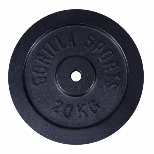Gorilla Sports Halterschijf 20 kg Gietijzer Zwart - 31 mm