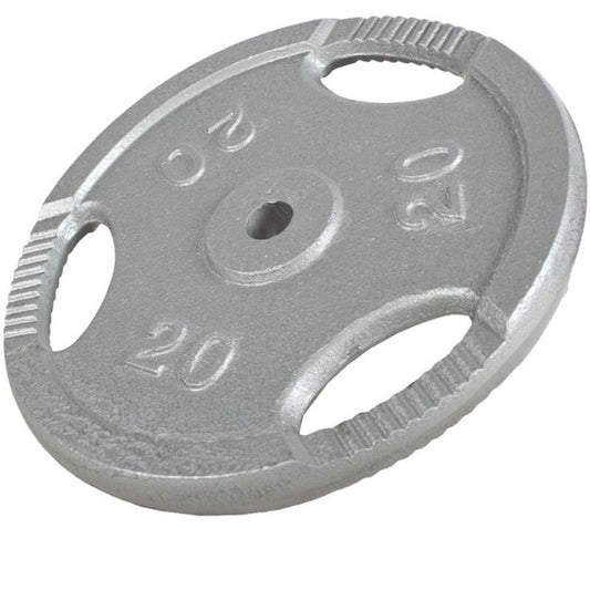 Gorilla Sports Halterschijf 20 kg Gripper Gietijzer Zilver - 30/31 mm
