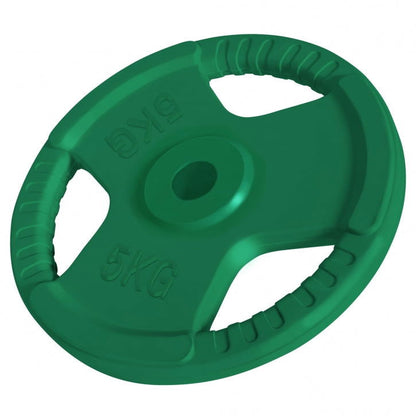 Gorilla Sports Halterschijf 5 kg Gripper Gietijzer Rubber Coating - 30/31 mm