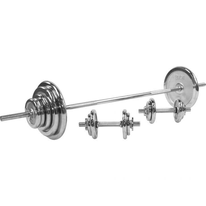 Gorilla Sports Halterset 100 kg Chroom