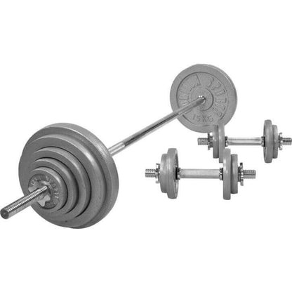 Gorilla Sports Halterset 100 kg Gietijzer - Schroefsluiting 30 mm