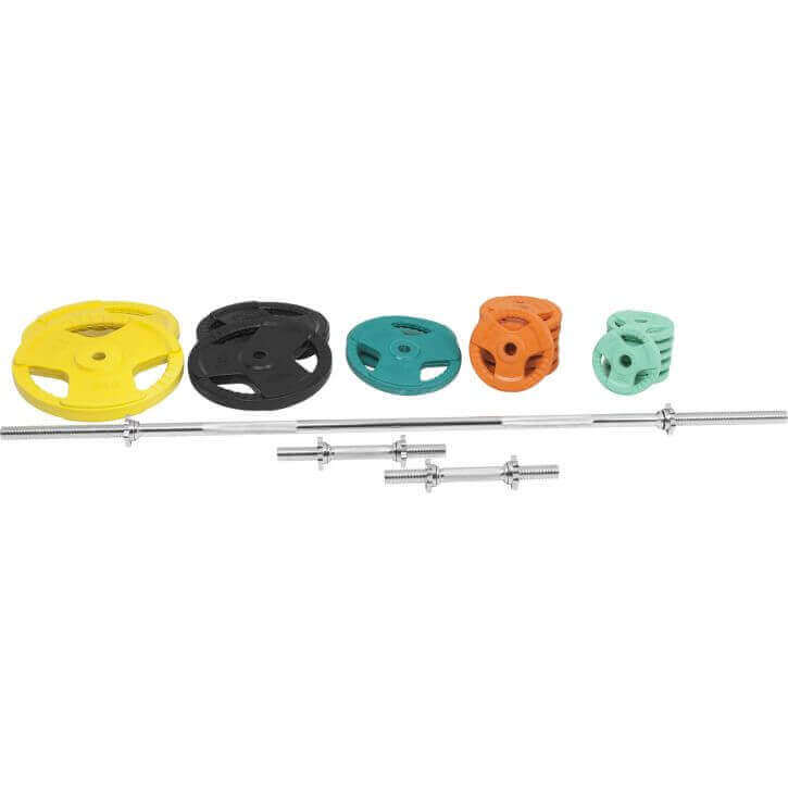 Gorilla Sports Halterset 100 kg Gripper Gietijzer Rubber Coating - Schroefsluiting 30 mm