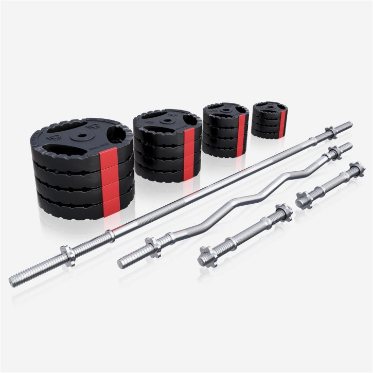 Gorilla Sports Halterset 100 kg Kunststof Gripper - 30 mm